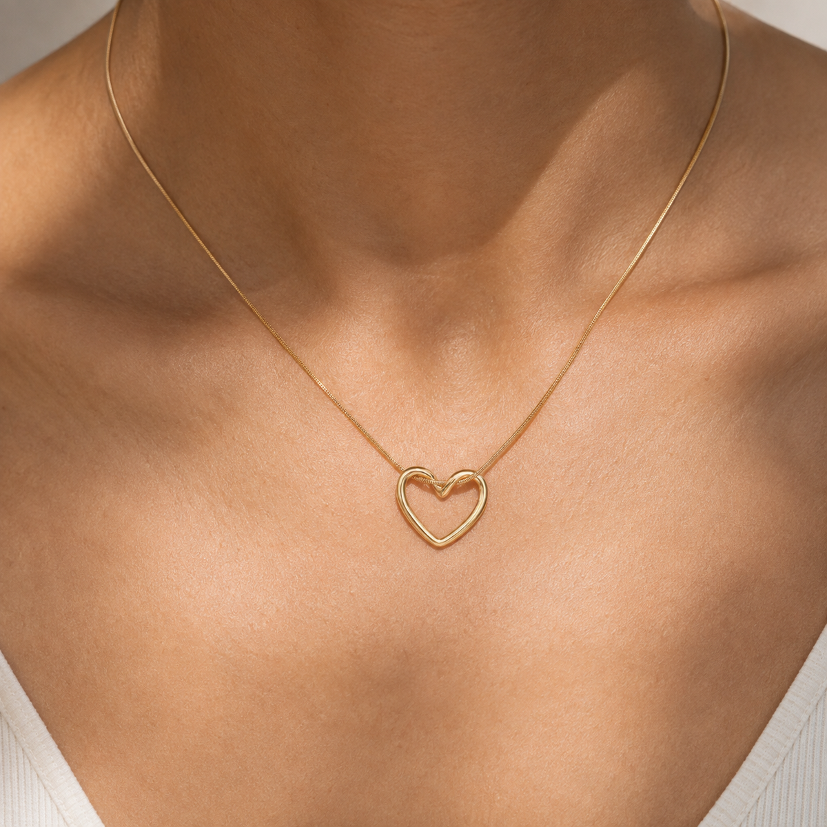 Tender Vow Necklace worn in a natural editorial portrait