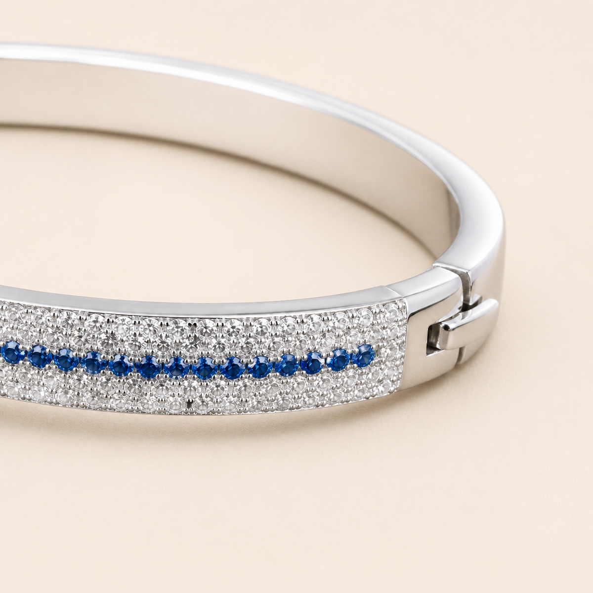 Close-up of Tidal Arc Pavé Bracelet showing its design and finish