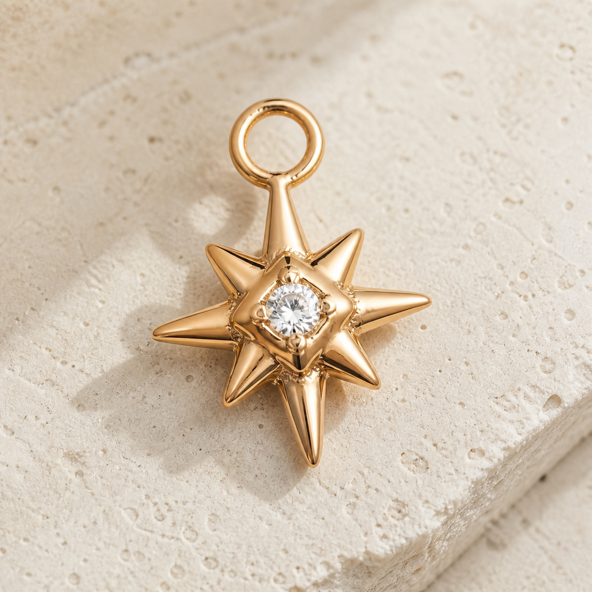 Close-up of Eight-Point Light Charm showing its design and finish