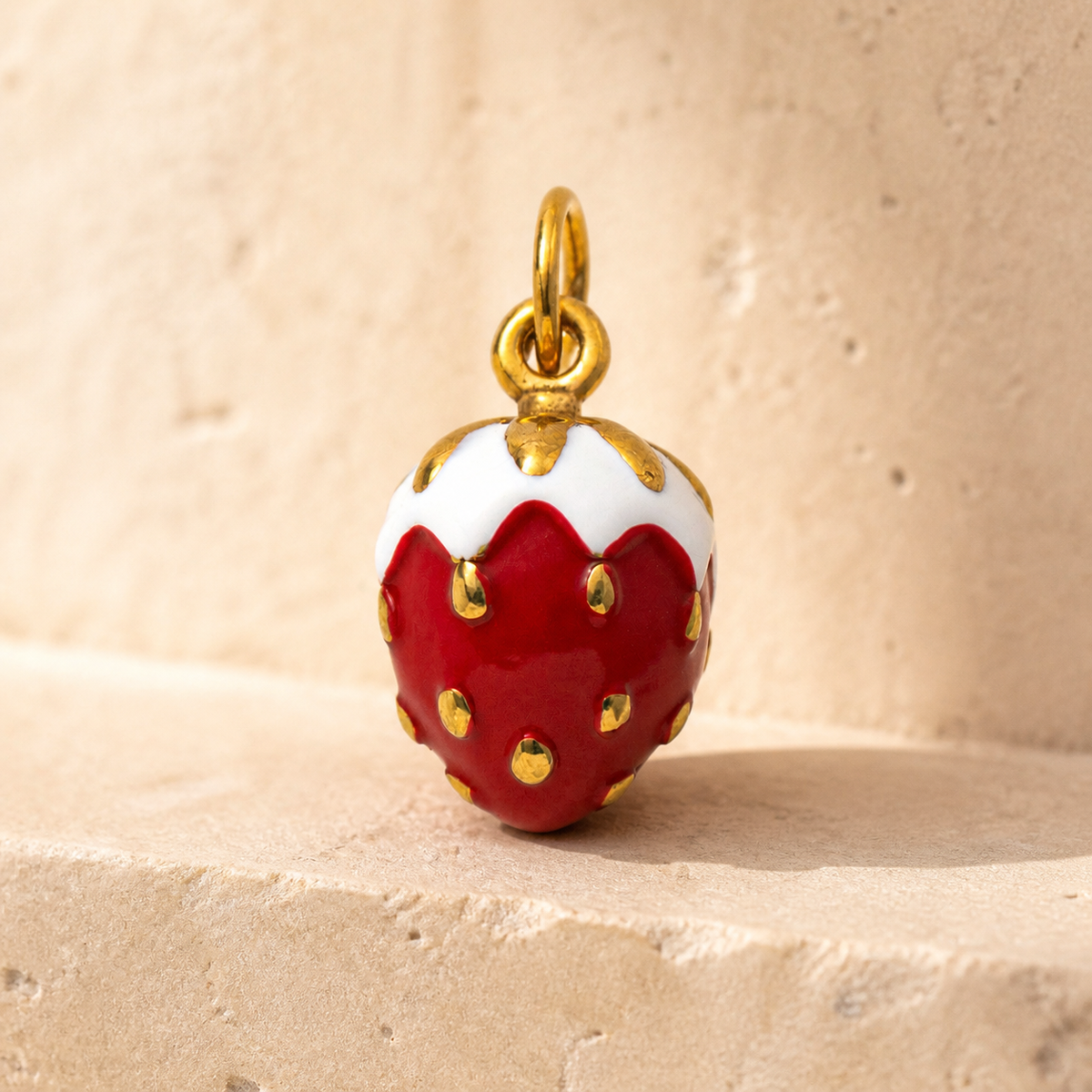 Close-up of Patisserie Strawberry Charm showing its design and finish