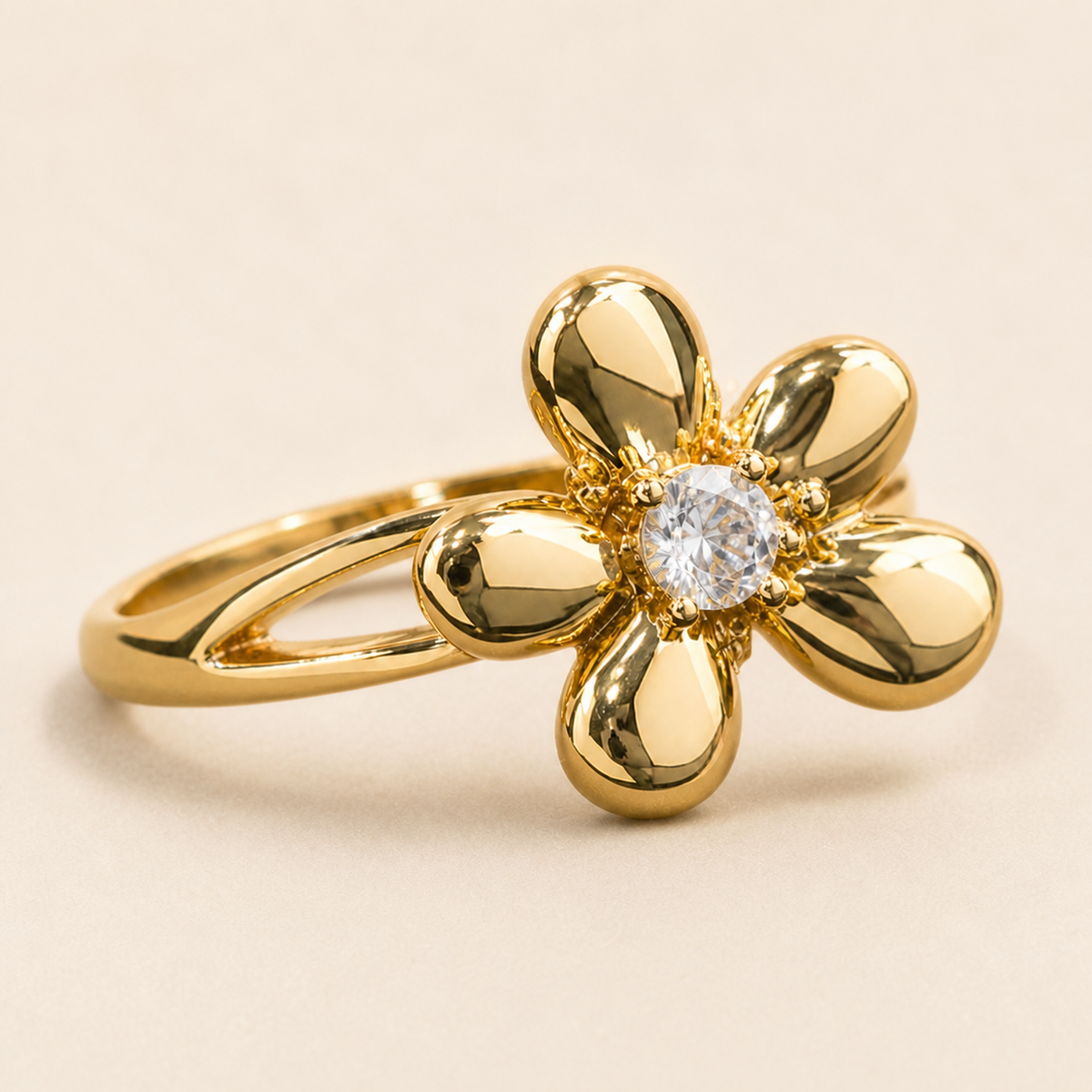 Close-up of Petal Light Ring showing its design and finish