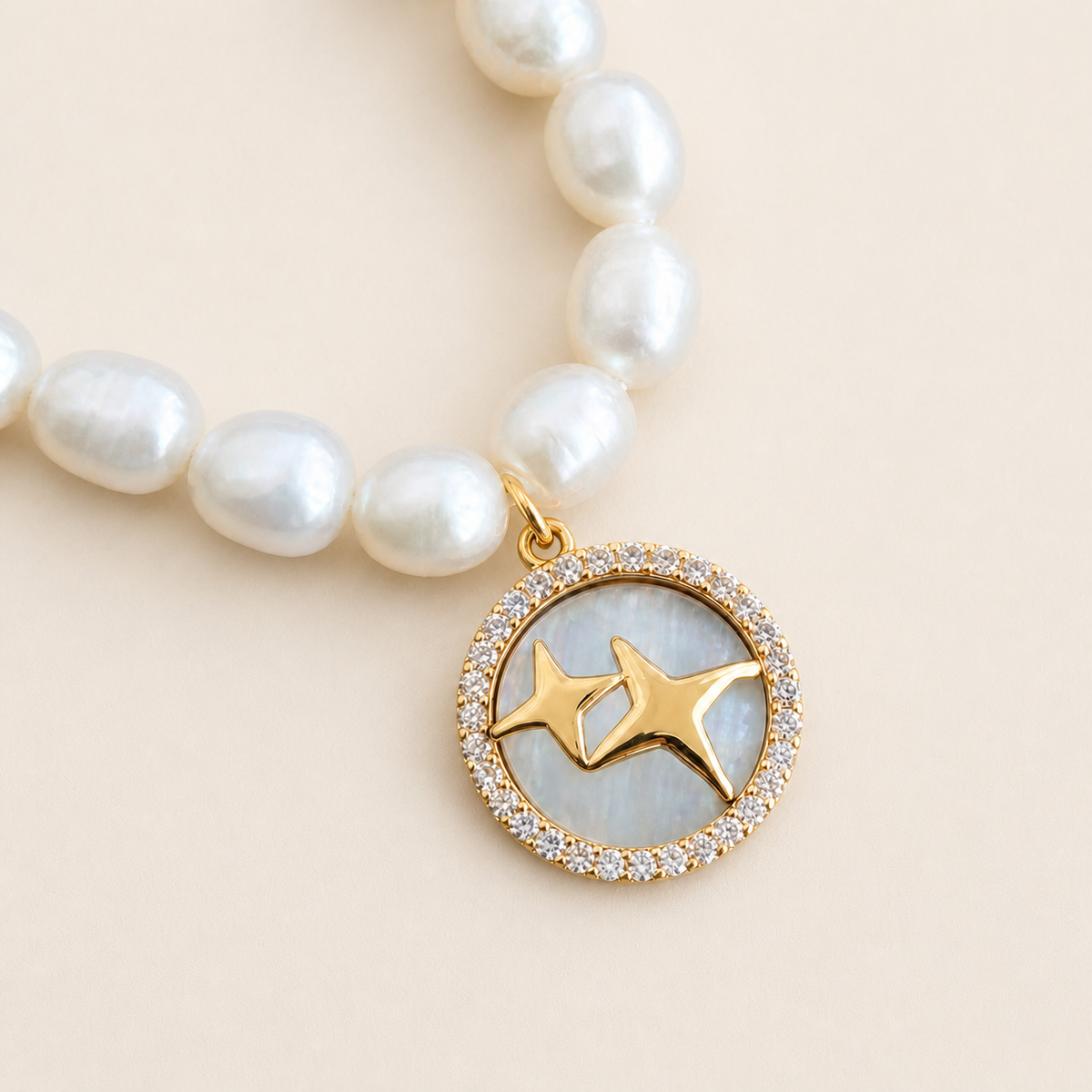 Close-up of Starward Strand Necklace showing its design and finish